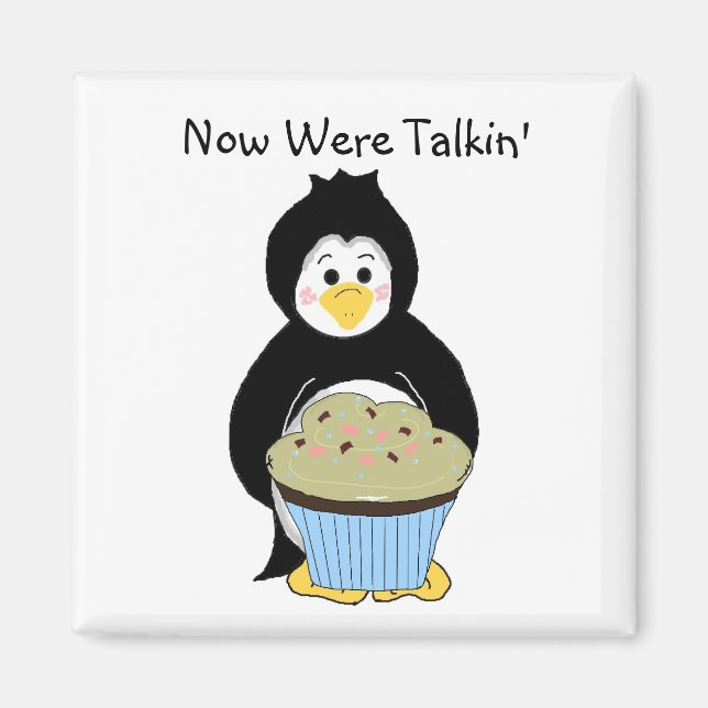 Imán Pingüino con pastelito (Frente)