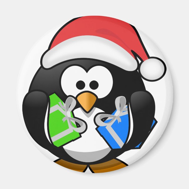 Imán Pingüino con regalos (Frente)