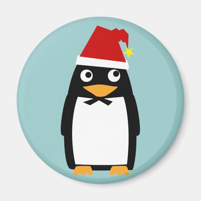 Imán Pingüino con Sombrero Santa (Frente)