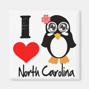 Imán Pingüino de Carolina del Norte - amor Carolina de