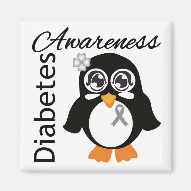 Imán Pingüino de conciencia sobre la diabetes (Frente)
