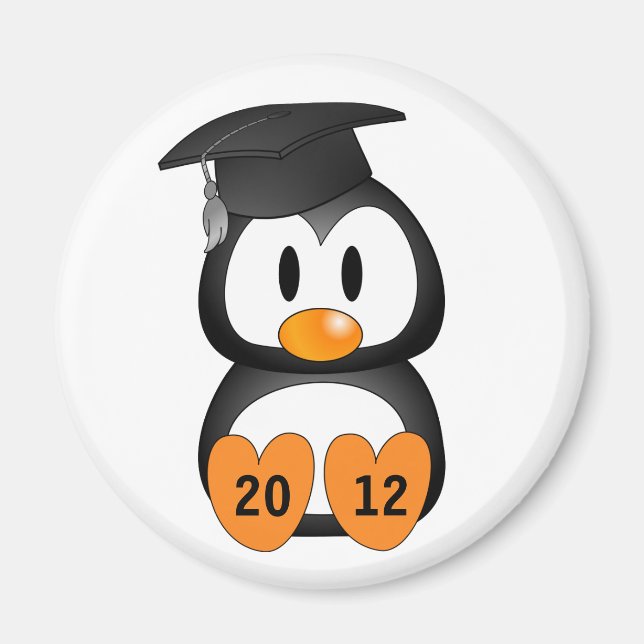 Imán Pingüino de graduación de personalizable (Frente)