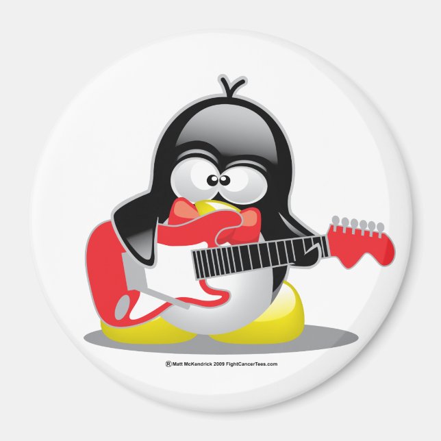 Imán Pingüino de guitarra eléctrica (Frente)