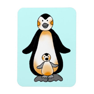 Imán Pingüino de la mamá/del papá y del bebé, fiest