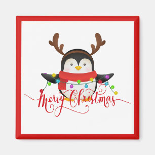 Imán pingüino de Navidad  
