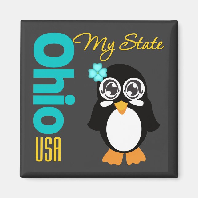 Imán Pingüino de Ohio USA (Frente)