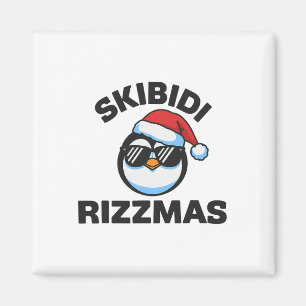 Imán Pinguino divertido de Navidad Gen Alpha Skibidi Ri