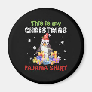 Imán Pingüino Esta Es Mi Camiseta De Navidad De Pijama