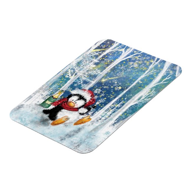 Imán Pingüino feliz - Navidades (Lado Izquierdo)