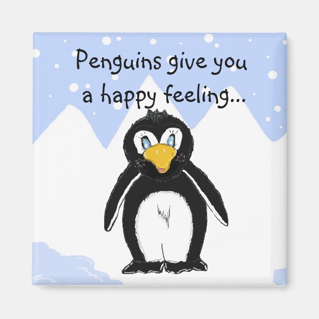 Imán Pingüino genial con dicho (Frente)