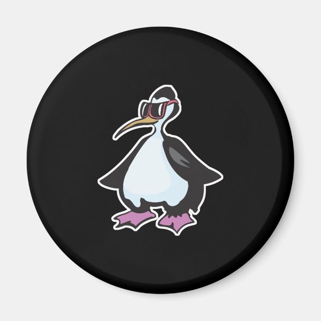 Imán pingüino gordo con gafas de sol (Frente)