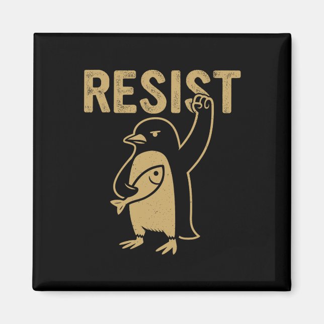 Imán Pingüino gracioso resiste a los pingüinos en prote (Frente)
