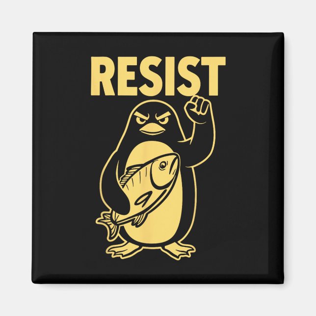 Imán Pingüino gracioso resiste a los pingüinos en prote (Frente)