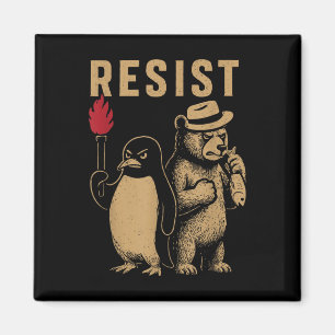 Imán Pingüino gracioso resiste a los pingüinos en prote