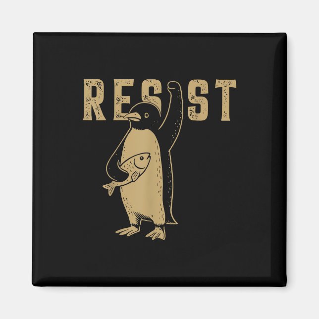 Imán Pingüino gracioso resiste a los pingüinos en prote (Frente)