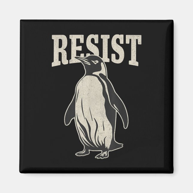 Imán Pingüino gracioso resiste a los pingüinos en prote (Frente)