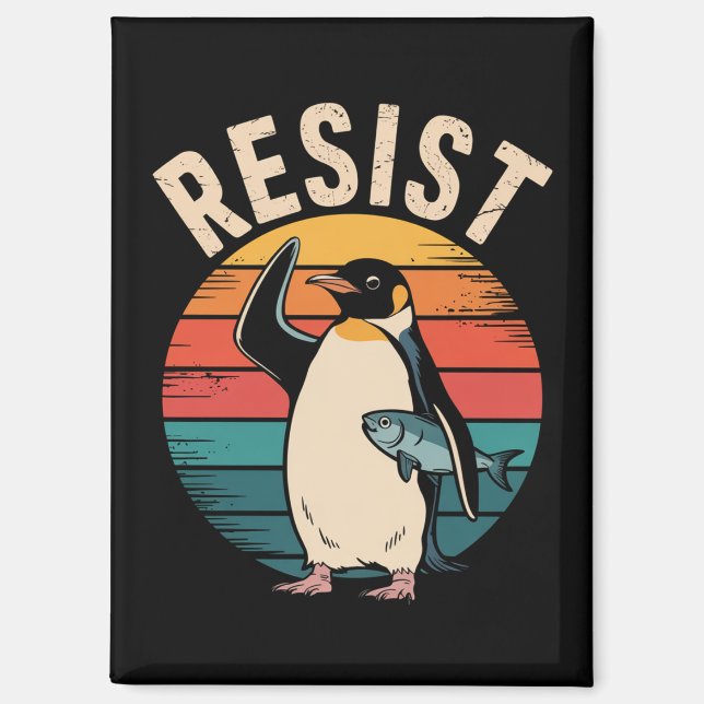 Imán Pingüino gracioso se resiste a protestar contra ar (Anverso)