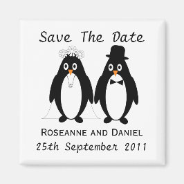 Imán Pingüino Guardar La Invitación Boda De Fecha