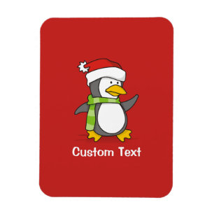 Imán Pingüino navidad caminando sobre la nieve