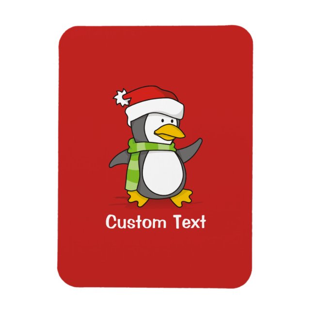 Imán Pingüino navidad caminando sobre la nieve (Vertical)