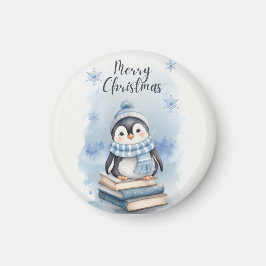 Imán Pingüino Navidades de acuarela