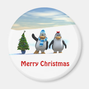 Imán Pingüino Personalizado con árbol