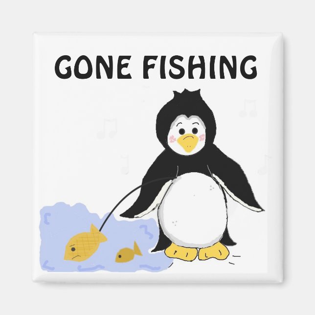Imán Pingüino Pescador (Frente)