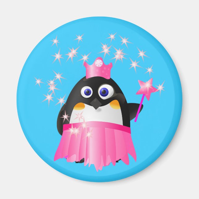 Imán Pingüino Princesa de Hadas (Frente)
