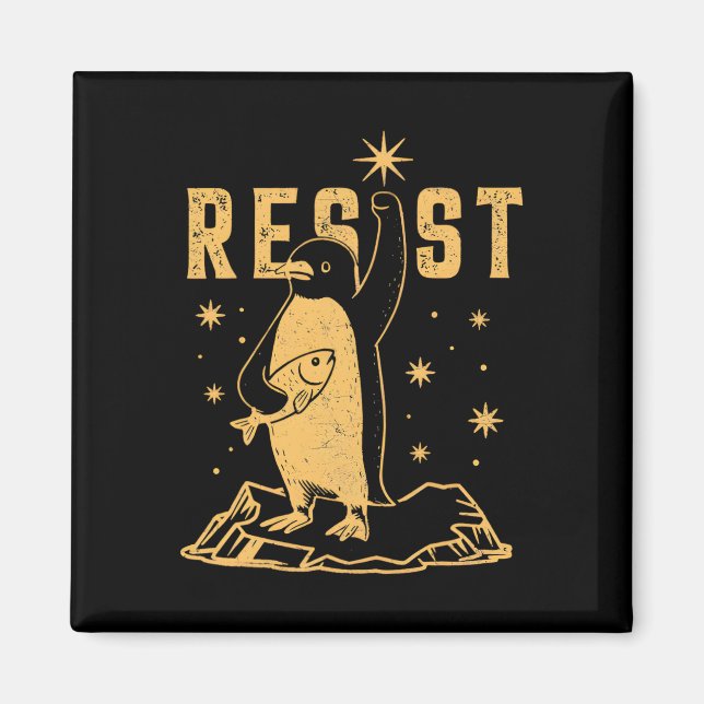 Imán Pingüino resiste a los pingüinos en protesta contr (Frente)