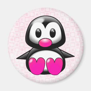 Imán Pingüino rosado lindo