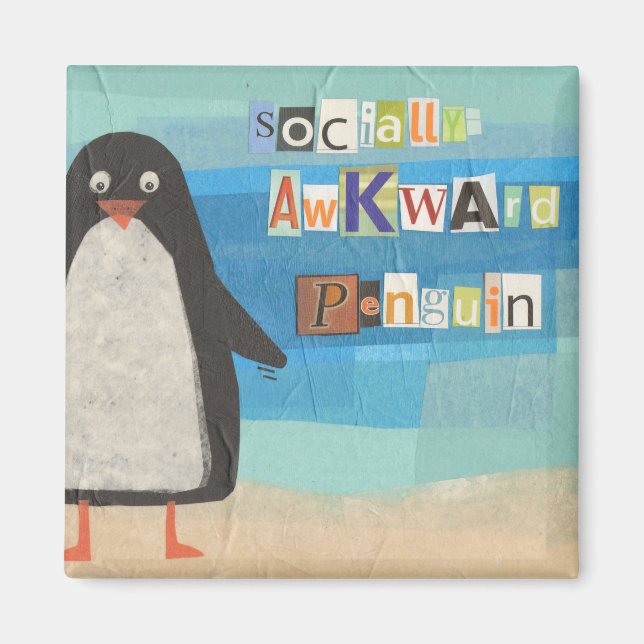 Imán Pingüino Socialmente Awkward (Frente)
