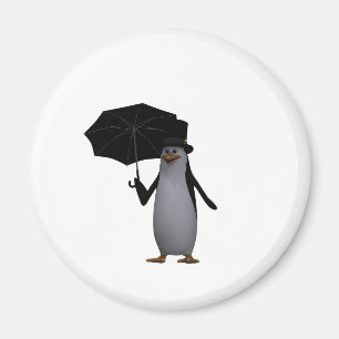 Imán pingüino y paraguas