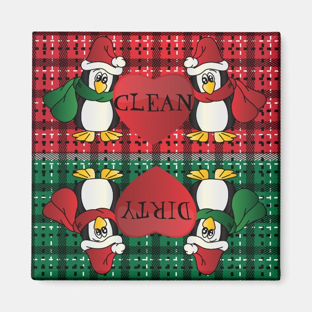 Imán Pingüinos adorables lindos del navidad (Frente)