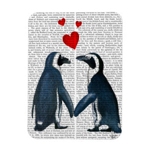 Imán Pingüinos con corazones de amor