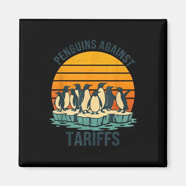 Imán Pingüinos contra aranceles anti arancelarios Graci (Frente)