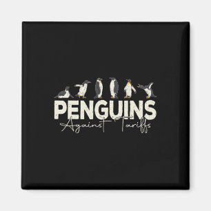 Imán Pingüinos contra aranceles Gracioso Retro Animal r