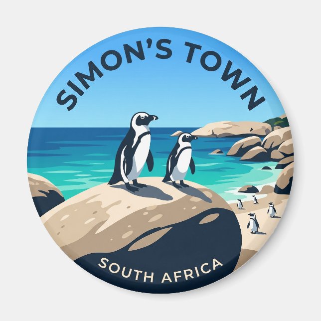 Imán Pingüinos de Boulders Beach Sudáfrica (Frente)