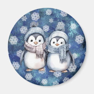 Imán Pingüinos de color azul invernal escarvan Gorras