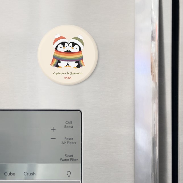 Imán Pingüinos de Orgullo Custom Acogedores Navidad (In situ (nevera))