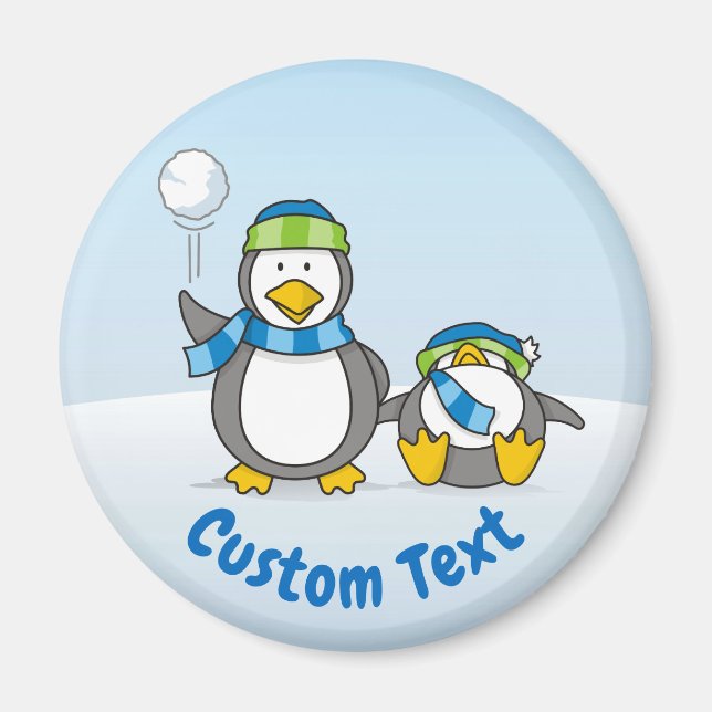 Imán Pingüinos de Snowballing (Frente)