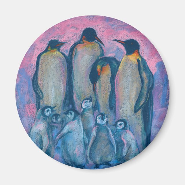 Imán Pingüinos emperadores, Padres de la Antártida y Ni (Frente)