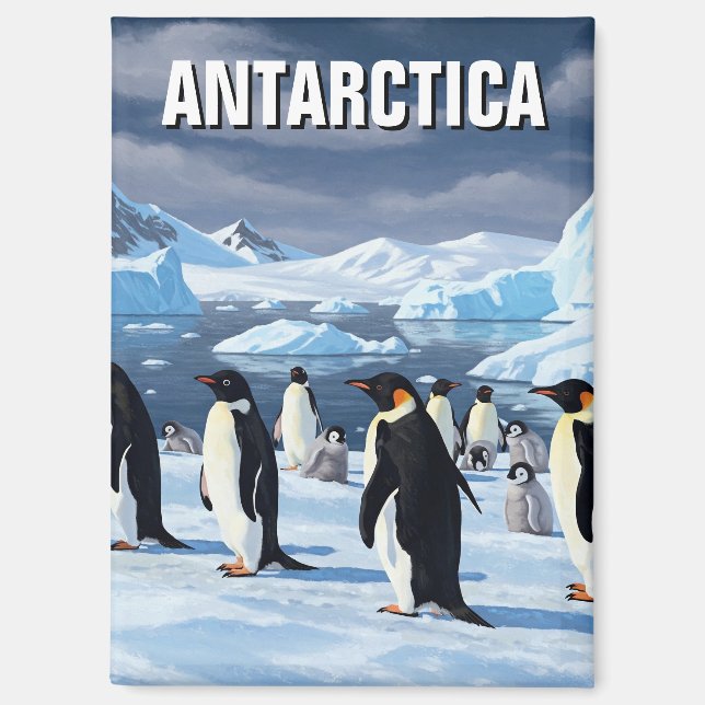 Imán Pingüinos en viajes por la Antártida (Anverso)