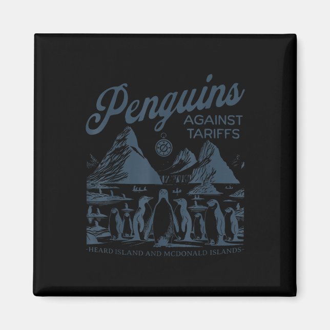 Imán Pingüinos graciosos contra los aranceles escucharo (Frente)