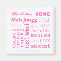 Pink American Mah Jongg magnet 