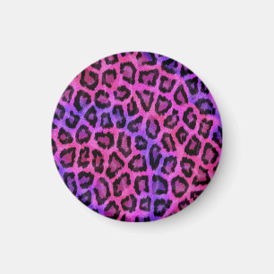 Imán Pink and Purple Leopard Fur Spots Pattern
