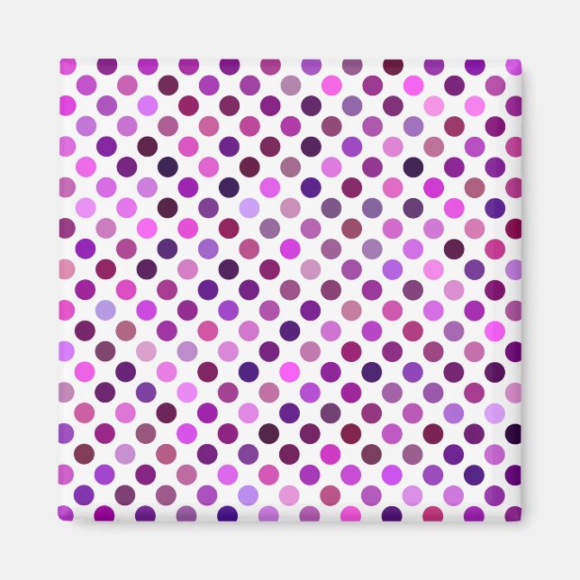 Imán Pink and Purple Polka Dots (Frente)