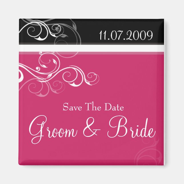 Imán Pink & Black Swirls (Frente)