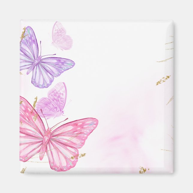 Imán Pink butfly border pixabay (Frente)