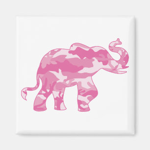 Imán Pink-Camoflauge-Elephant