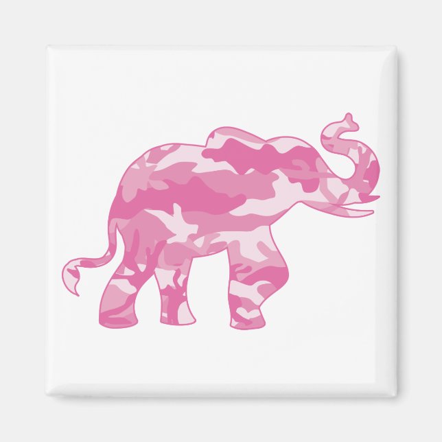 Imán Pink-Camoflauge-Elephant (Frente)